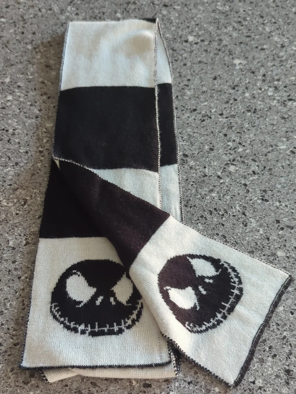 Disney The Nightmare Before Christmas Jack Skellington Striped Knit Scarf
